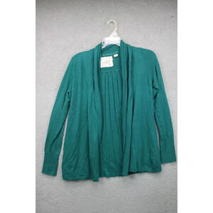 Anthropologie Angel of the North Green Open Cardigan-XS-Cashmere Blend-Pleats